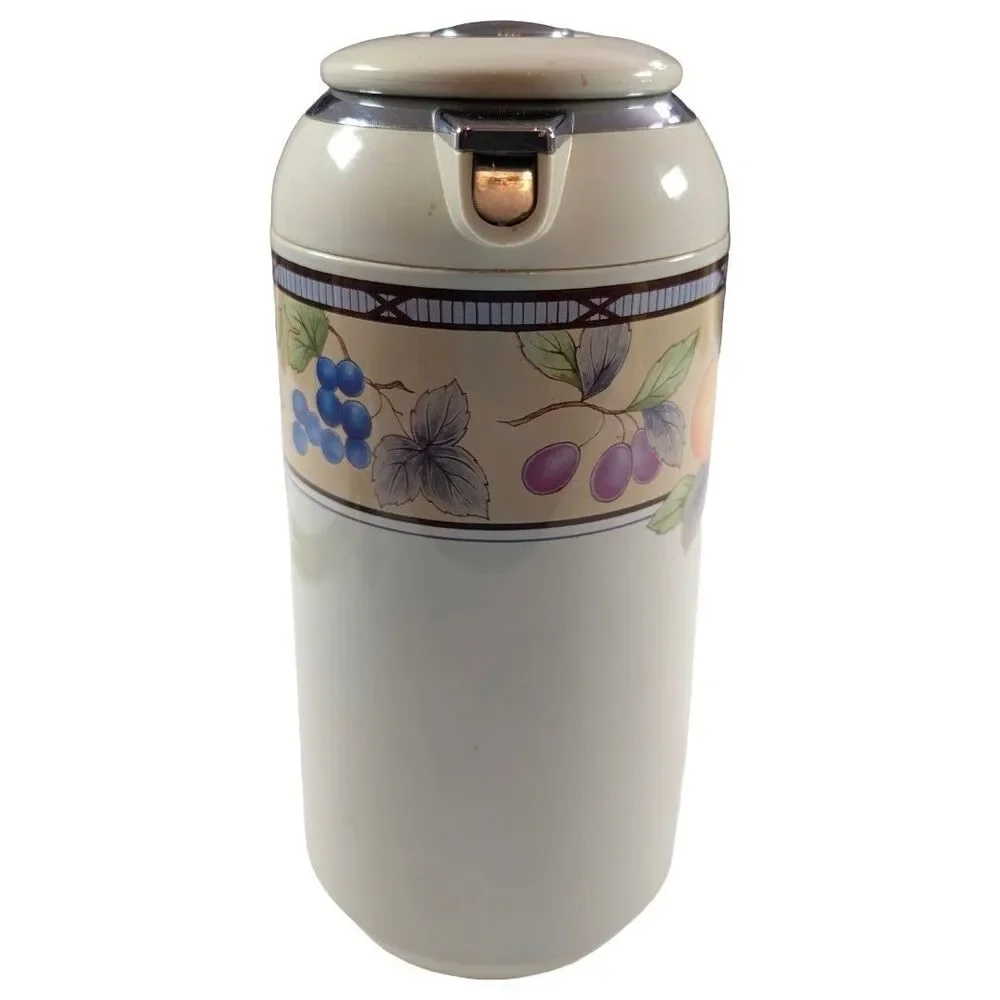 Vintage Mikasa Intaglio Garden Harvest Thermal Carafe 1 Liter Fruit 10.5